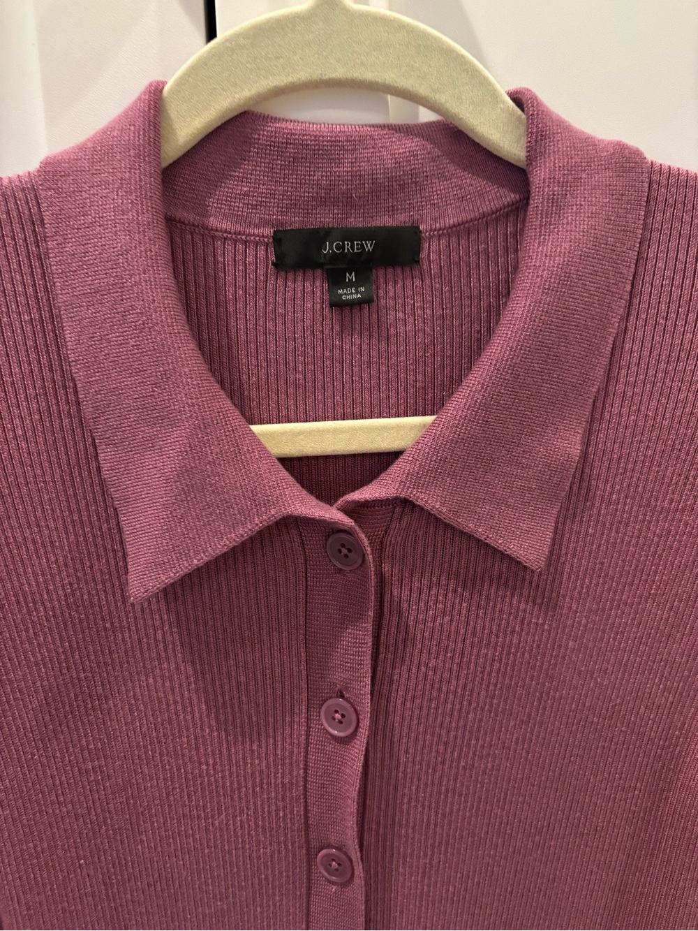 J.Crew Rose Ribbed Polo Knit Sweater Dress Size Medium